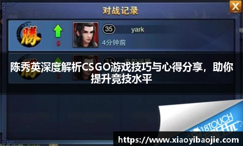 陈秀英深度解析CSGO游戏技巧与心得分享，助你提升竞技水平